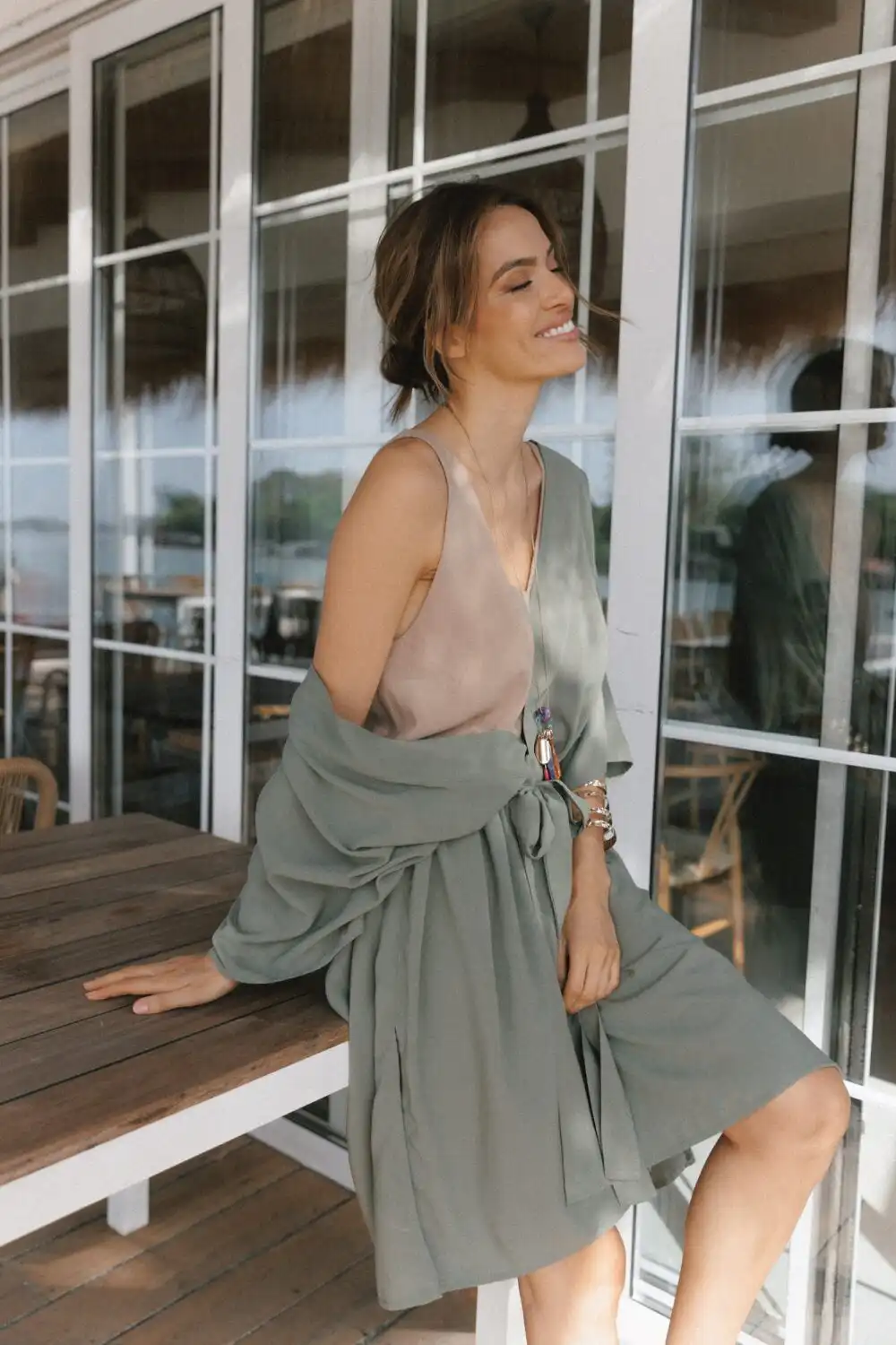 KIMONO LAGANINI OLIVE - Slika 3