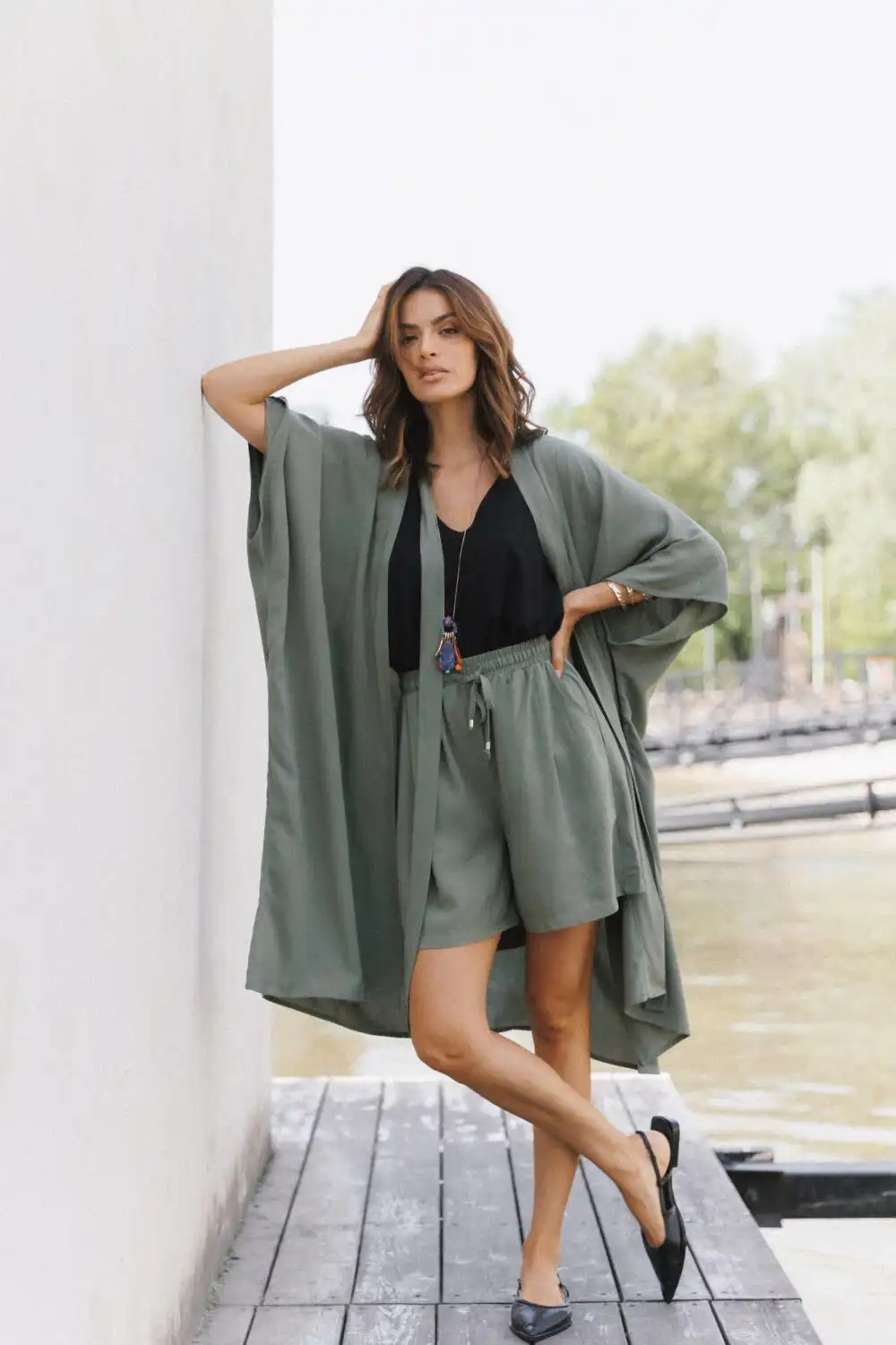 KIMONO LAGANINI OLIVE - Slika 4