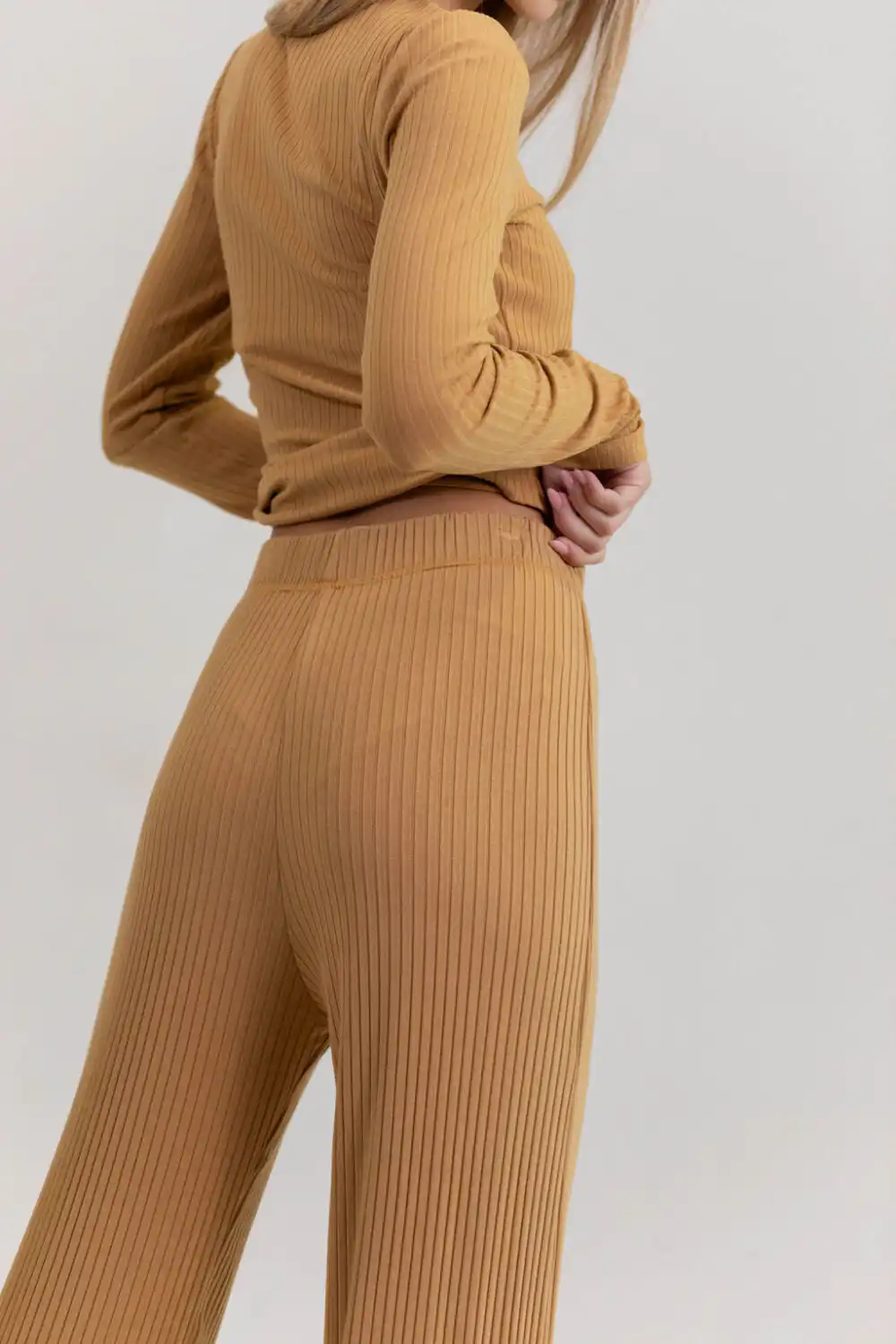PANTALONE DERBY VISCOSE OKER - Slika 7