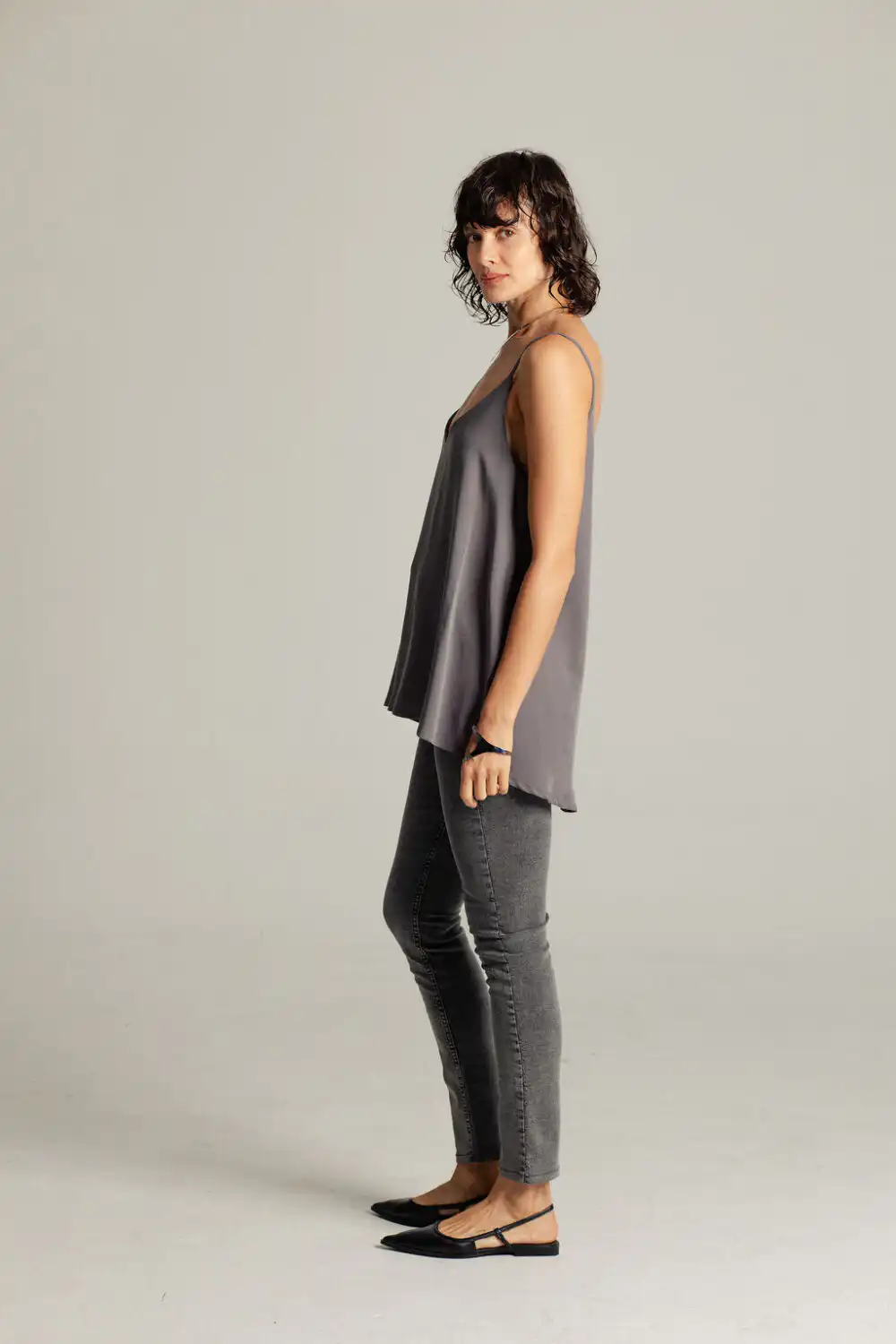 MAJICA NA BRETELE LAGANINI DARK GREY - Slika 7