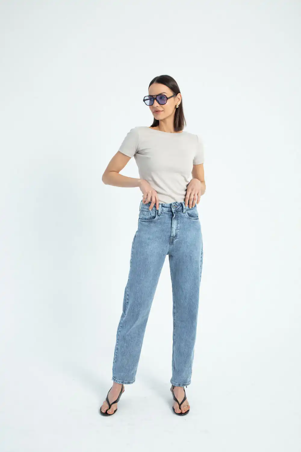 Farmerke mom fit