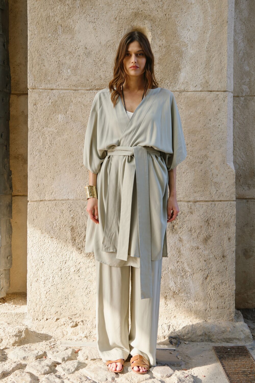 KIMONO LAGANINI OLIVE LIGHT - Slika 5