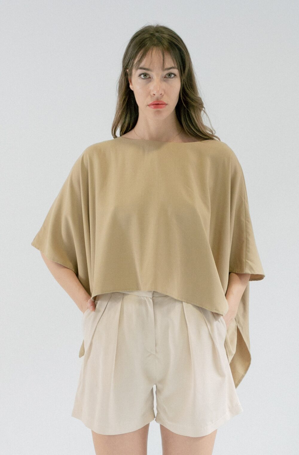 MAJICA ESSENTIAL LYOCELL SAND - Slika 4